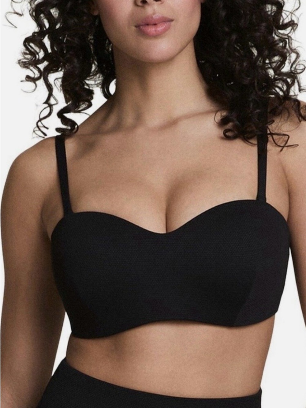 SPANX Black Bandeau Bikini Top with Removable Straps